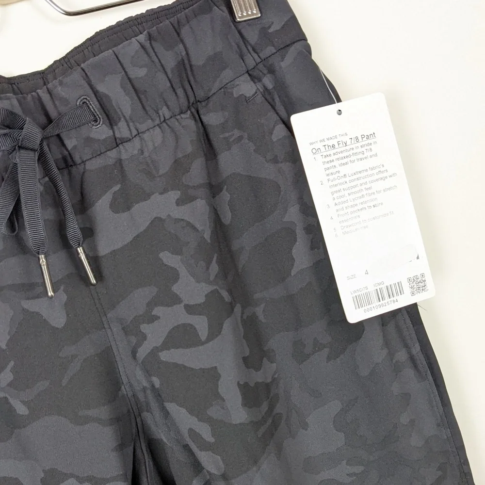 Lululemon On The Fly 7/8 Pants Size 4 incognito Camo grey - Picture 7 of 13